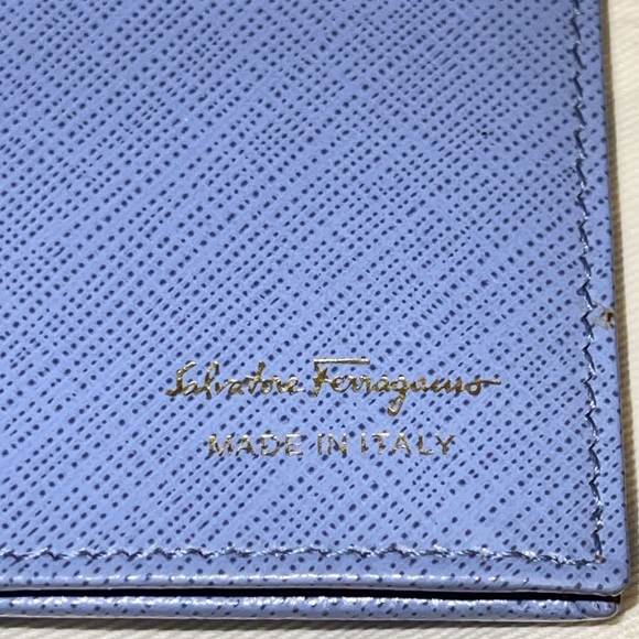 Preloved Salvatore Ferragamo wallet on chain sky blue color great condition - Picture 9 of 16